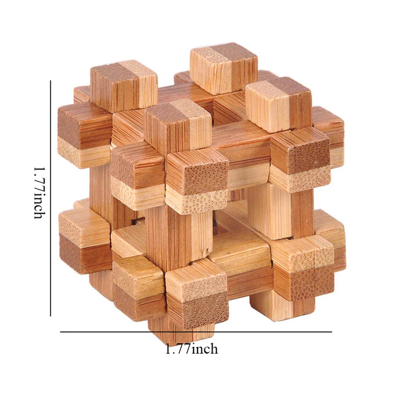 Wooden Kong Ming & Lu Ban Lock 3D IQ Puzzle Toy