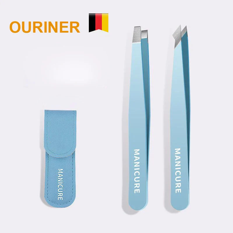 Colorful Stainless Steel Eyebrow Tweezers - Precision Hair Removal Tool