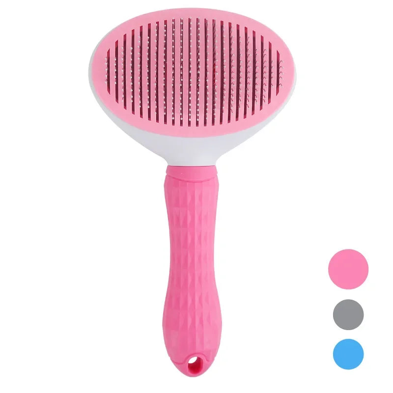 Pet Grooming Brush for Dogs & Cats – Stainless Steel Comb for Long Hair