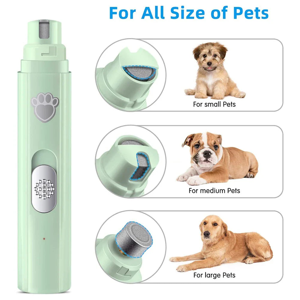 Electric Pet Nail Grinder with LED Light, 2-Speed, USB Rechargeable