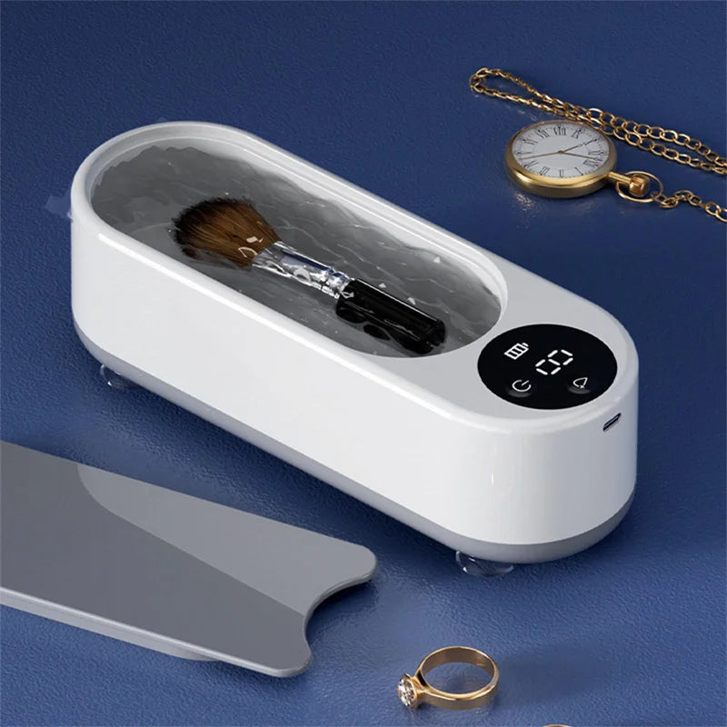 Portable 450ml Ultrasonic Cleaner for Jewelry, Glasses, and Makeup Brushes