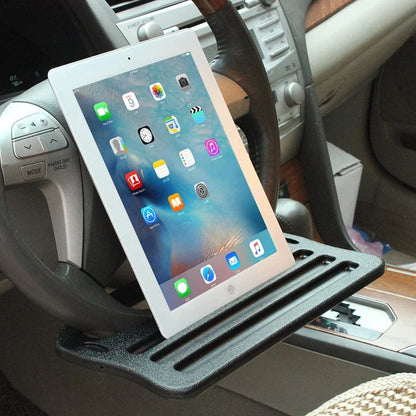 Portable Car Steering Wheel Tray for Laptop, Dining, and Drinks