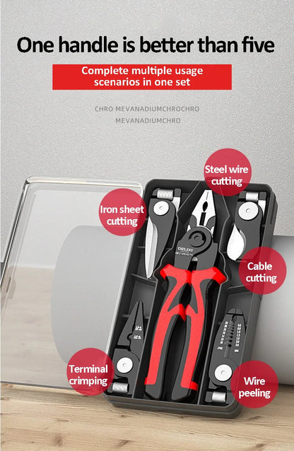 5-in-1 Multifunctional Pliers Set with Interchangeable Heads