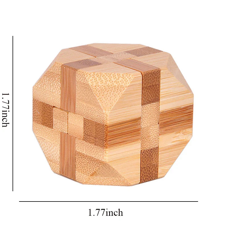 Wooden Kong Ming & Lu Ban Lock 3D IQ Puzzle Toy