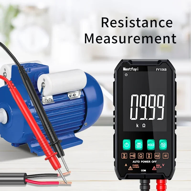 Mini Digital Multimeter - Smart Electrician Tester for DC/AC Voltage, Resistance, and More