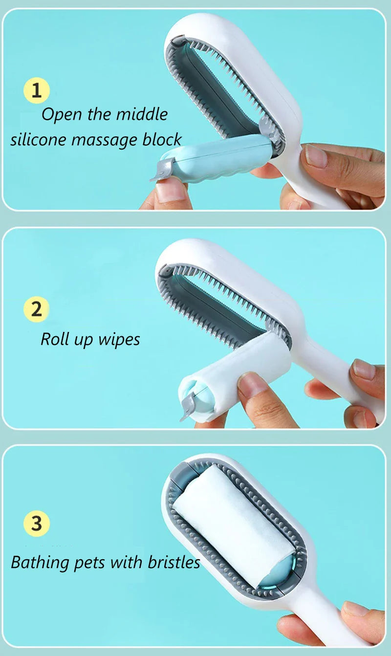 Double-Sided Pet Hair Removal Grooming Brush for Cats and Dogs