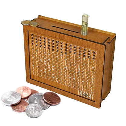 Wooden Piggy Bank with Saving Goal Counter - Smart Shop (Online Store for wise shoppers) 