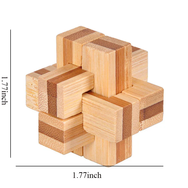 Wooden Kong Ming & Lu Ban Lock 3D IQ Puzzle Toy