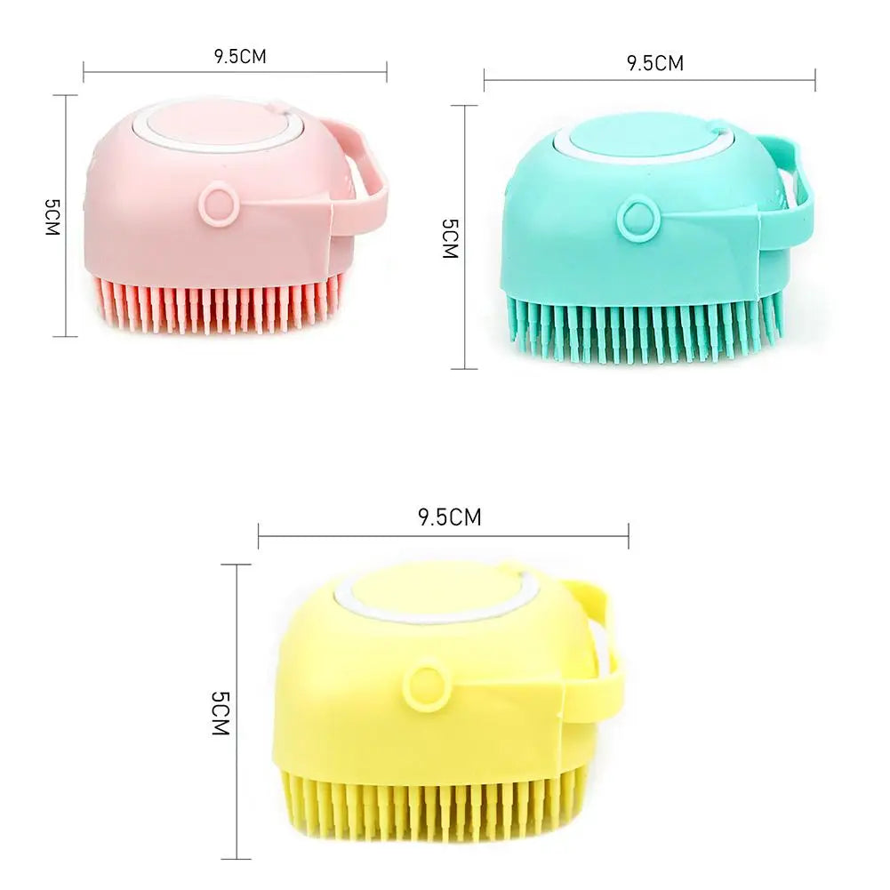 2-in-1 Silicone Pet Shampoo Brush & Grooming Scrubber