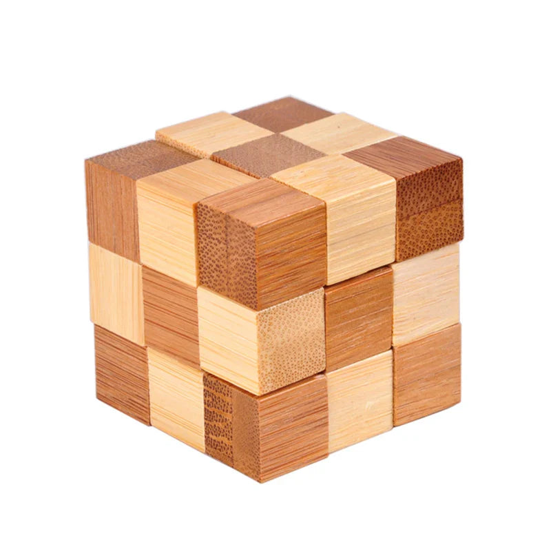 Wooden Kong Ming & Lu Ban Lock 3D IQ Puzzle Toy