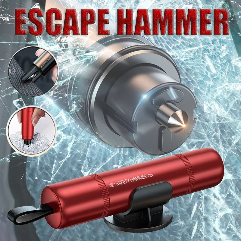 2-in-1 Car Emergency Glass Breaker & Seatbelt Cutter – High-Strength Rescue Tool