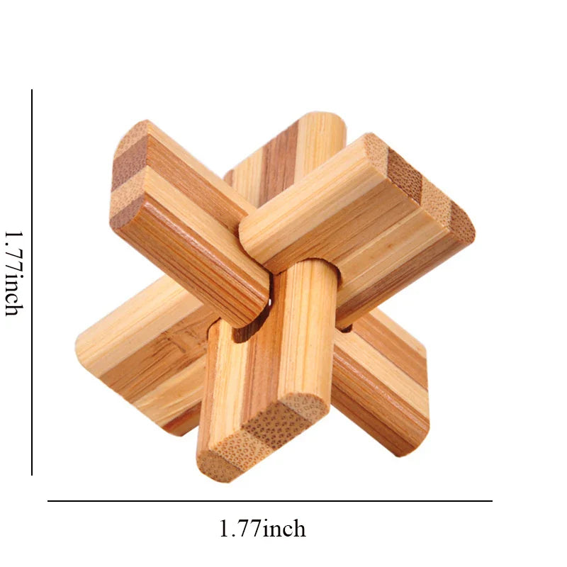 Wooden Kong Ming & Lu Ban Lock 3D IQ Puzzle Toy