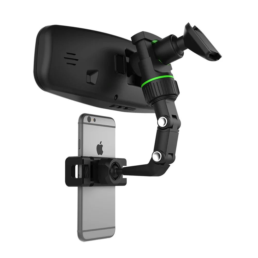 360° Rotating Rearview Mirror Phone Holder – Universal Mount for All Smartphones