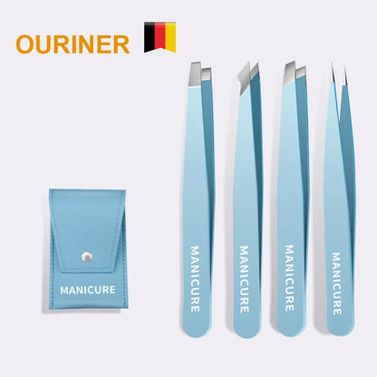 Colorful Stainless Steel Eyebrow Tweezers - Precision Hair Removal Tool