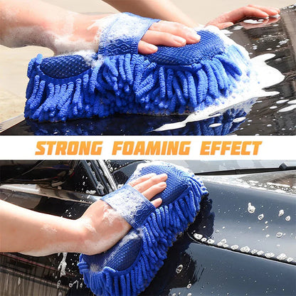 Ultra-Absorbent Chenille Microfiber Car Wash Mitt – Scratch-Free Cleaning Glove