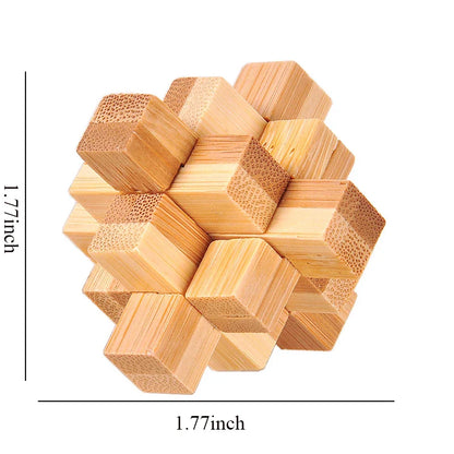 Wooden Kong Ming & Lu Ban Lock 3D IQ Puzzle Toy