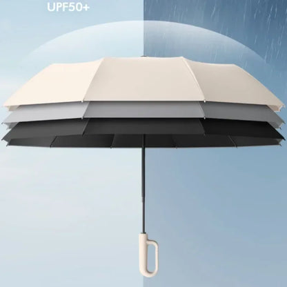 Windproof 72-Bone Automatic Folding Umbrella - UV Protection & Storm-Resistant