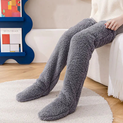 Over Knee High Fuzzy Socks - Smart Shop (Online Store for wise shoppers) 