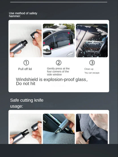 2-in-1 Car Emergency Glass Breaker & Seatbelt Cutter – High-Strength Rescue Tool