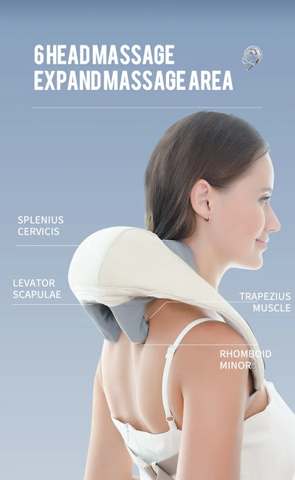 Wireless Neck and Back Massager with Heat and Kneading Technology