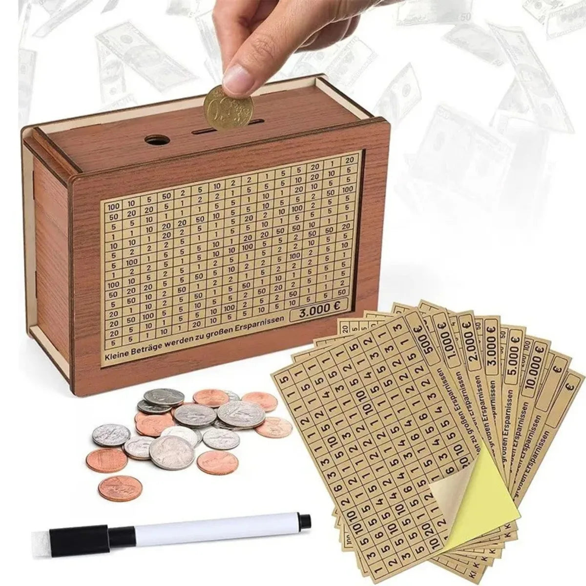 Wooden Piggy Bank with Saving Goal Counter - Smart Shop (Online Store for wise shoppers) 