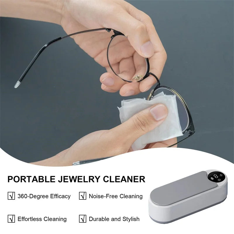 Portable 450ml Ultrasonic Cleaner for Jewelry, Glasses, and Makeup Brushes