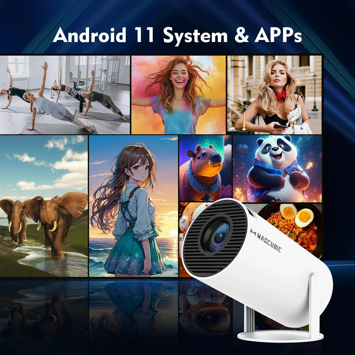 HY300 Pro 4K Android 11 Projector with Dual WiFi6 & Bluetooth