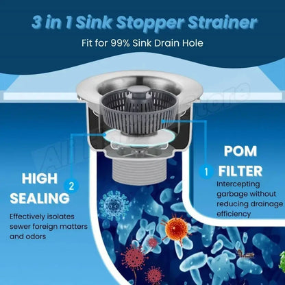 3-in-1 Kitchen Sink Strainer - Smart Shop (Online Store for wise shoppers) 