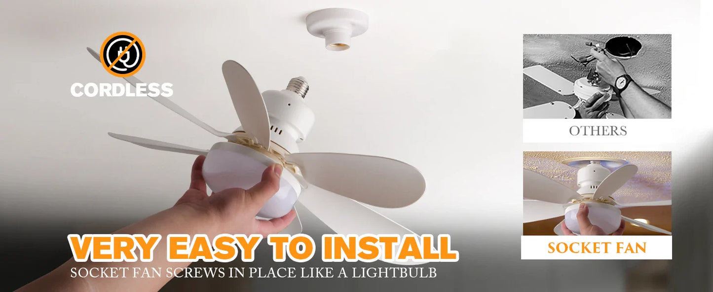 Socket Ceiling Fan with Light - Smart Shop (Online Store for wise shoppers) 