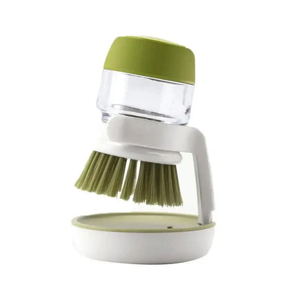 Multi-Use Soap Dispensing Dish Brush with Storage Tray