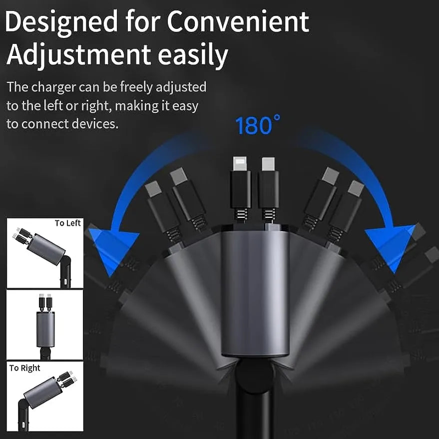 Car Retractable 4 in 1 Fast Charger