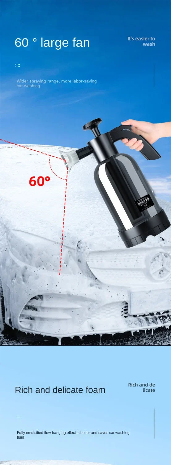 2L Hand Pump Foam Sprayer – High-Pressure Car Wash Foam Cannon