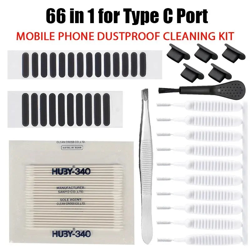 66-Piece Smartphone Speaker & Charging Port Cleaning Kit