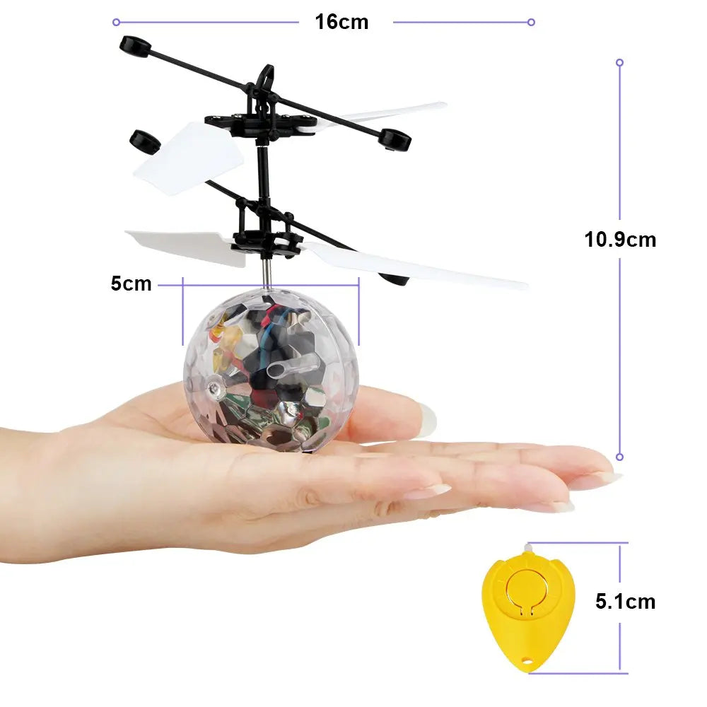 LED Gesture-Control Crystal Ball - Interactive Flying Toy with Colorful Lights