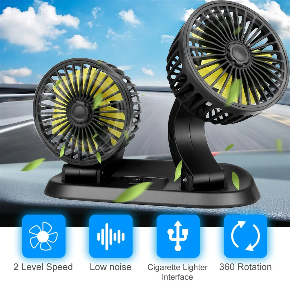 Portable Dual Head Car Air Cooling Fan - Smart Shop (Online Store for wise shoppers) 