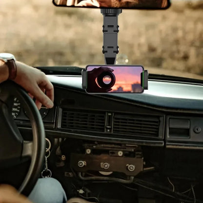 360° Rotating Rearview Mirror Phone Holder – Universal Mount for All Smartphones