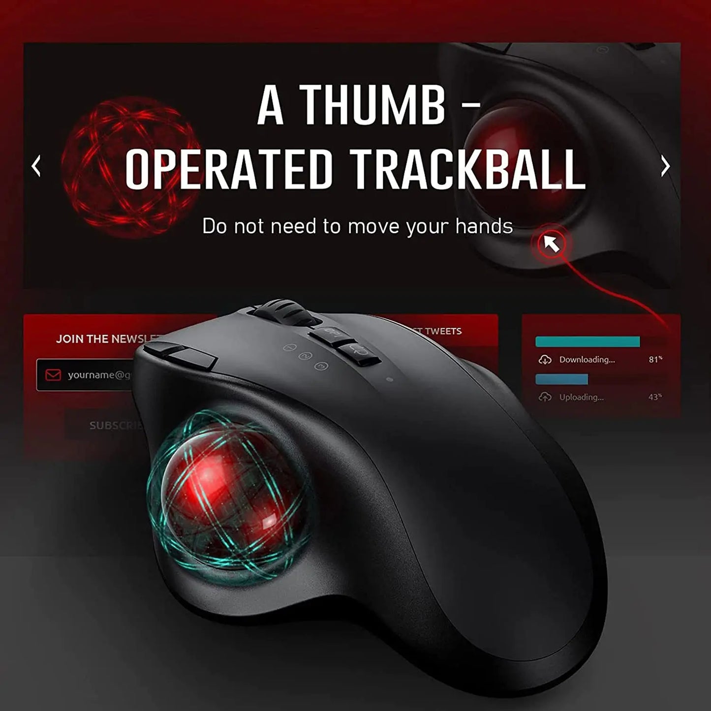 Ergonomic Wireless Trackball Mouse