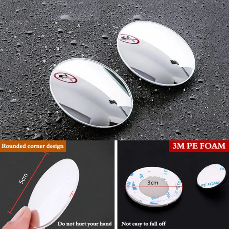 360° Adjustable Car Blind Spot Mirror – Wide Angle Rearview Convex Mirror