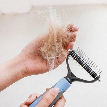 Professional Dual-Head Pet Deshedding Brush & Knot Remover