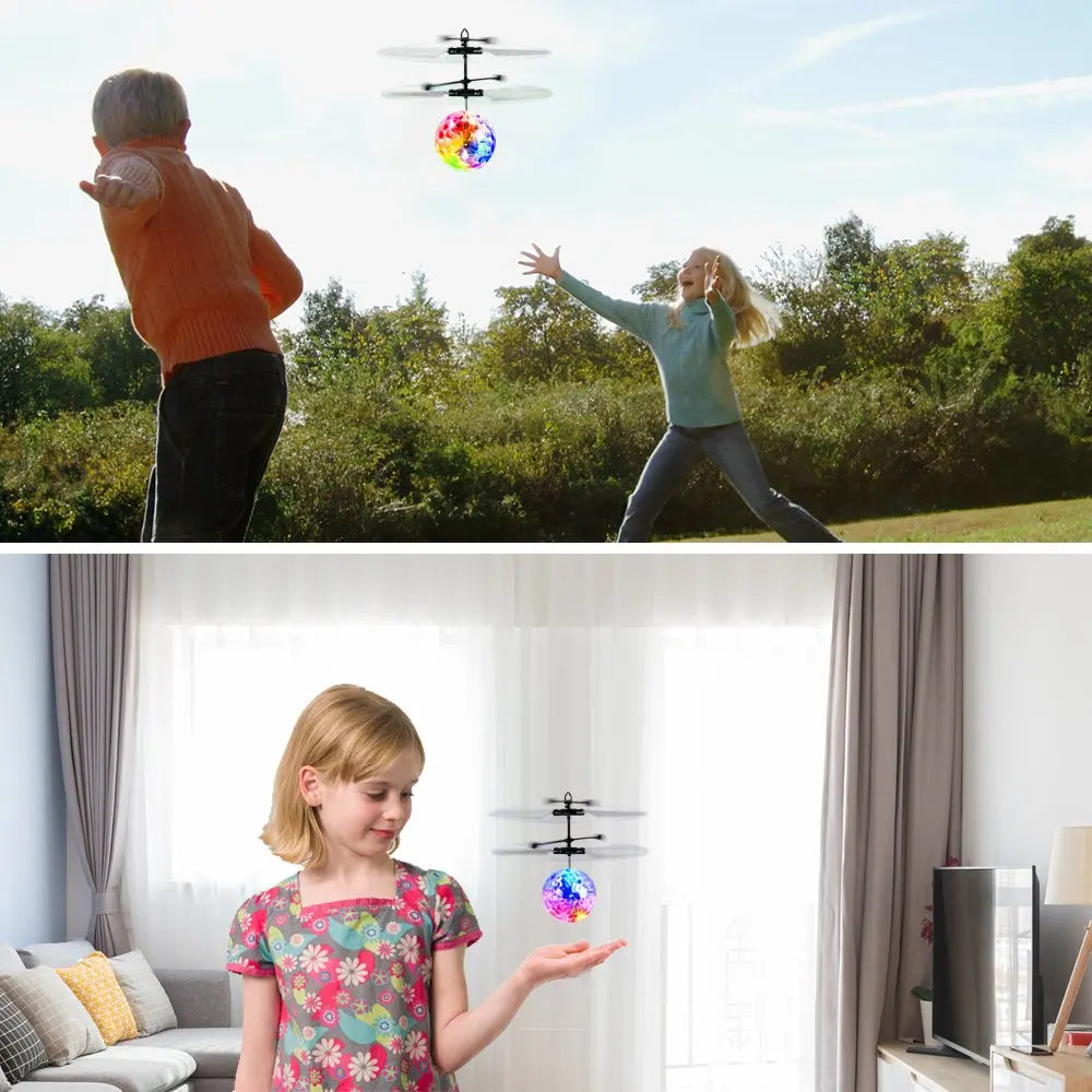 LED Gesture-Control Crystal Ball - Interactive Flying Toy with Colorful Lights