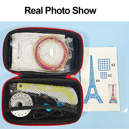 LED Display 3D Printing Pen with PLA Filament & Travel Case – DIY Creative Tool