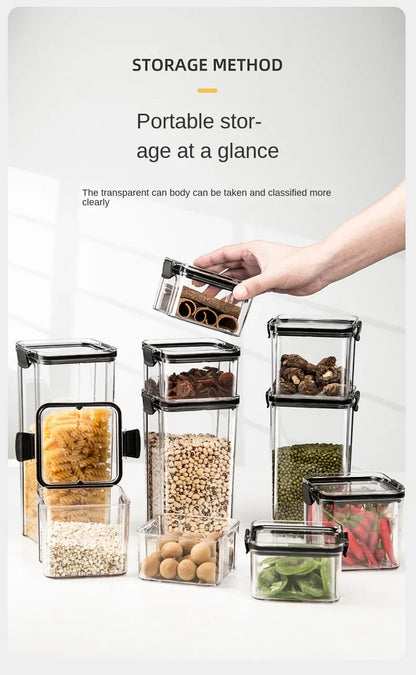 Airtight Kitchen Grain Storage Jars – Moisture-Proof Organizer Set