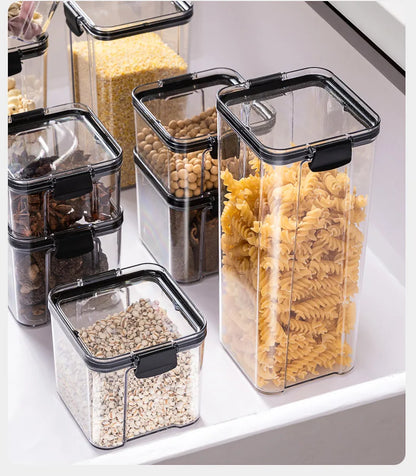 Airtight Kitchen Grain Storage Jars – Moisture-Proof Organizer Set