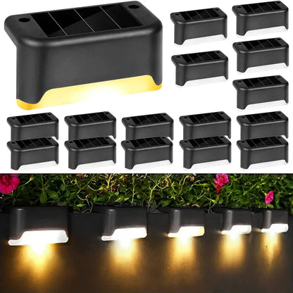 4-Pack LED Solar Stair & Step Lights - Waterproof Outdoor Lighting