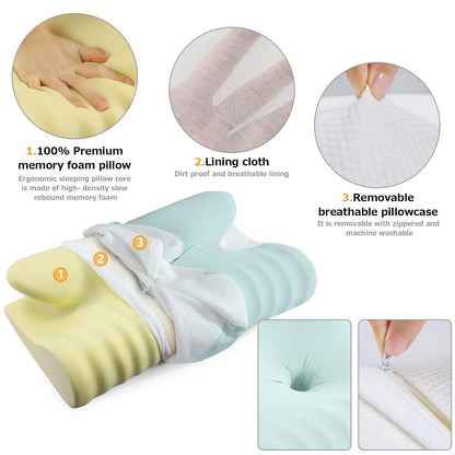 Cervical Orthopedic Memory Foam Neck Pillow