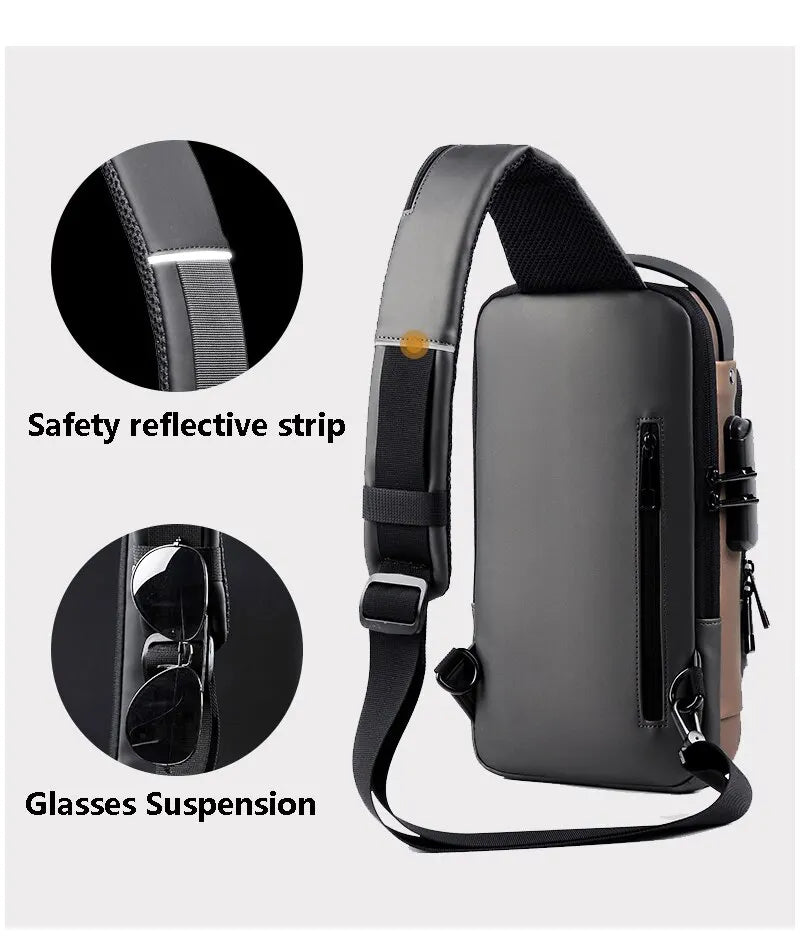 Waterproof Chest Bag with USB Charging Interface - Smart Shop (Online Store for wise shoppers) 