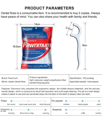 DenTek Fawnmum®  - Dental Floss Flosser Picks Toothpicks Teeth Stick - Smart Shop (Online Store for wise shoppers) 