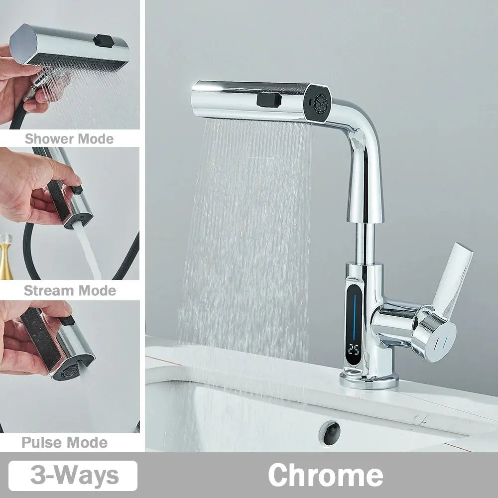 Multifunctional Digital Display Pull-out Faucet - Smart Shop (Online Store for wise shoppers) 