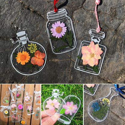 Transparent Dried Flower Bookmarks (20pcs/set)