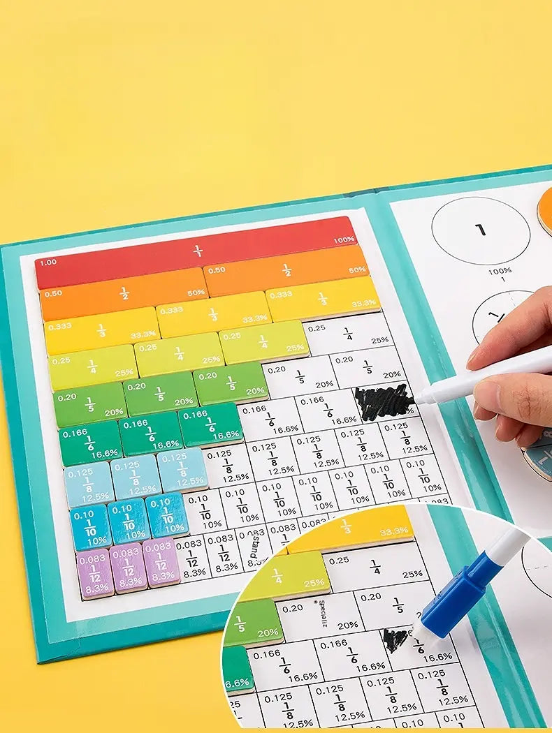 Magnetic Fraction Educational Puzzle